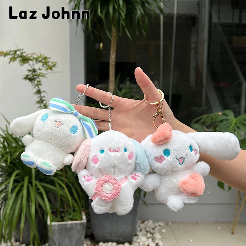 Laz Johnn Búp Bê Nhồi Bông Hình Chú Chó Cinnamon Hoạt Hình Trang Trí Túi Xách