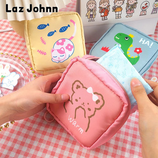 Túi đựng khăn ăn LAZ JOHNN nhỏ gọn họa tiết hoạt hình dễ thương đa năng thời trang dành cho nữ