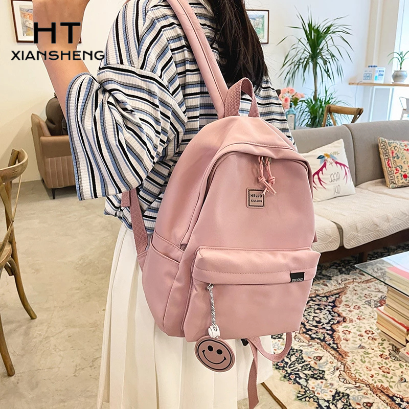 Ba Lô Học Sinh Nhật Bản Và Hàn Quốc Mặt Cười Nhỏ Dễ Thương Tươi Mới Màu Tinh Khiết (Gửi Mặt Cười)