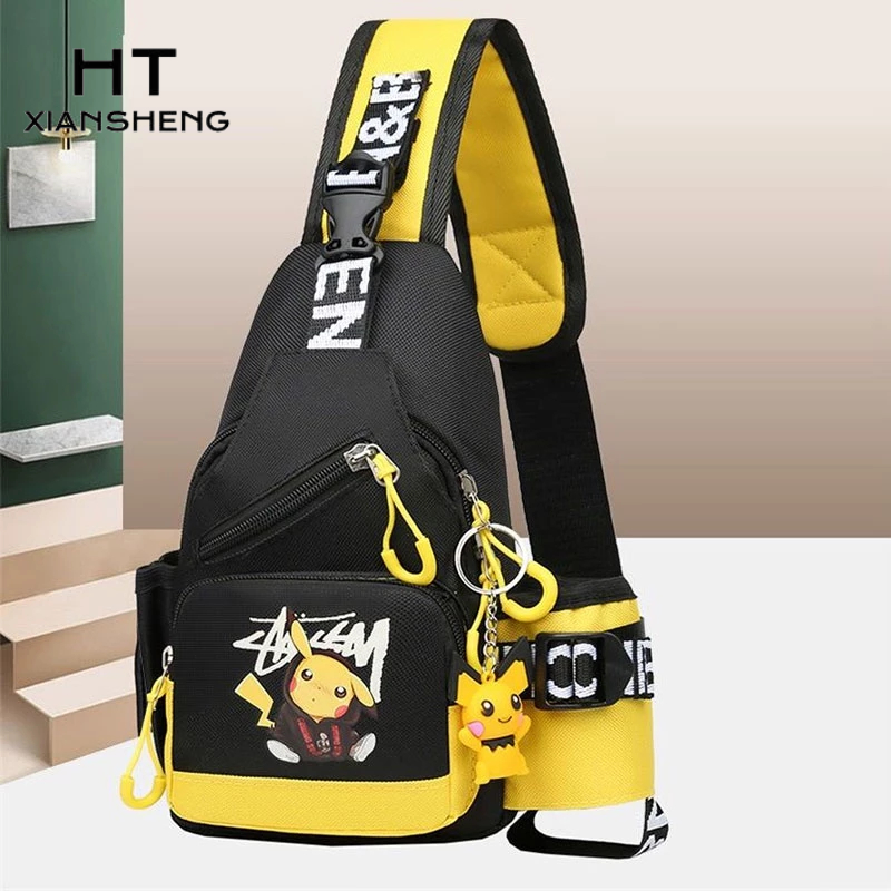 HT XIANSHENG Túi Đeo Chéo Hình Pikachu Dễ Thương Cho Bé