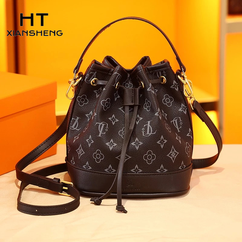 HT XIANSHENG Túi Bucket Đeo Vai Phong Cách Retro Đơn Giản Xinh Xắn Dành Cho Nữ