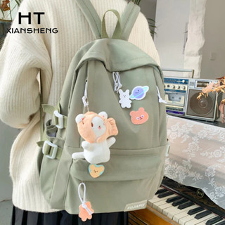 Ht xiansheng ba lô đi học phong cách harajuku hàn quốc không kèm móc khóa