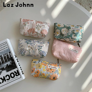 Laz johnn túi đựng mỹ phẩm / tiền xu / mỹ phẩm mini đa năng họa tiết hoa tươi mới thời trang hàn quốc