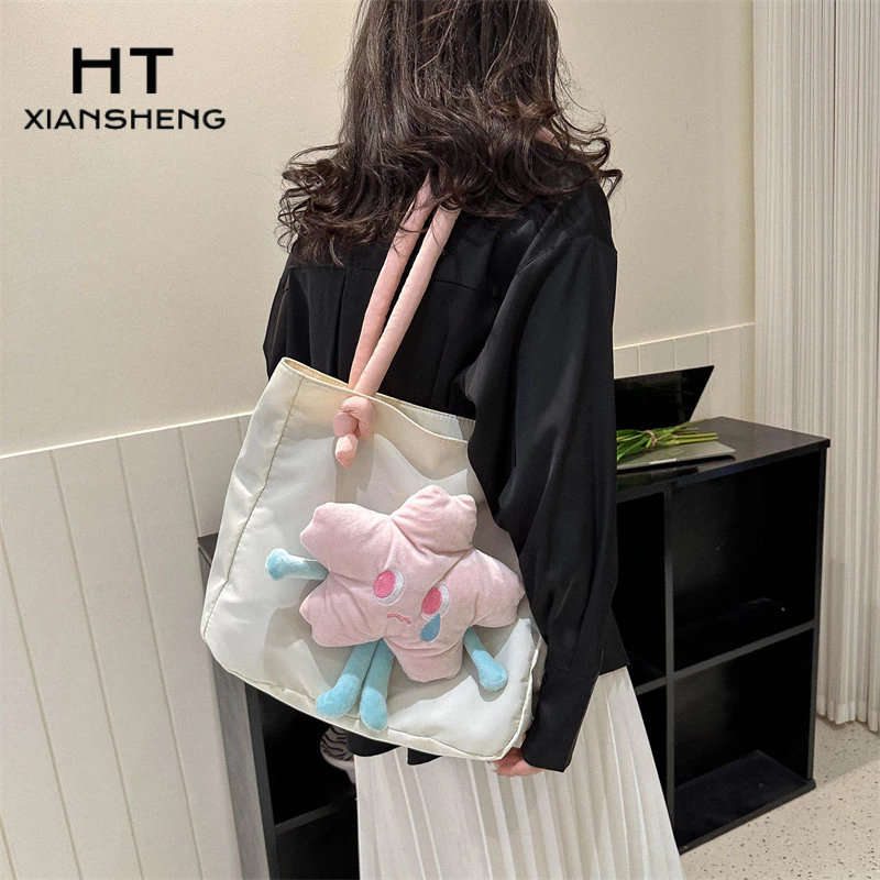 HT XIANSHENG Túi Xách Đeo Vai Kích Thước Lớn Thời Trang Đơn Giản Phong Cách Mới 2023 Dành Cho Nữ Sinh