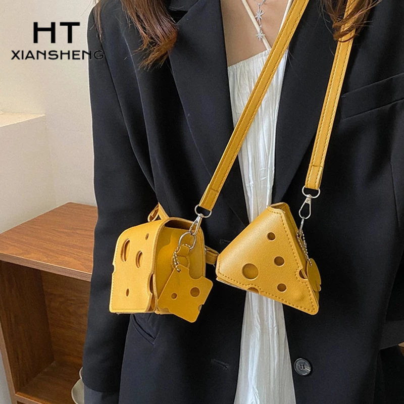 Ht xiansheng Túi Đeo Chéo mini Hình Vuông Nhỏ Nhắn Dễ Thương Đựng Son Môi Tai Nghe Thiết Kế Chia Ngăn Cá Nhân Hóa Dành Cho Nữ