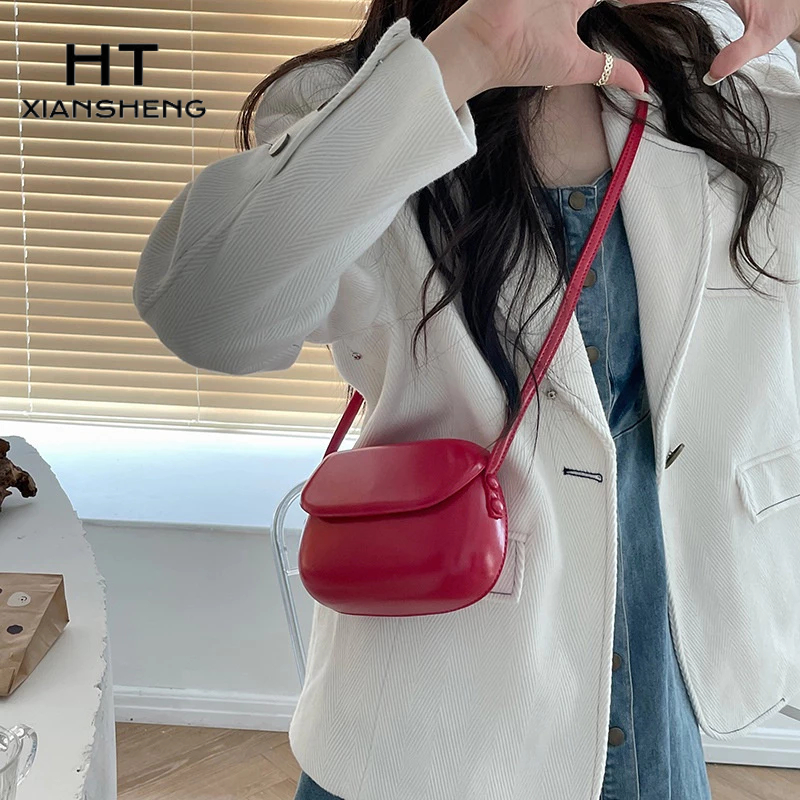 HT XIANSHENG Túi Xách mini Thiết Kế Mới Đơn Giản Thời Trang Theo Phong Cách Pháp Cho Nữ