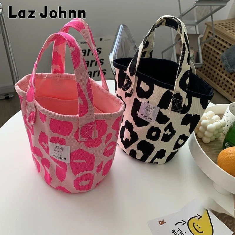 Túi vải canvas LAZ JOHNN đựng hộp cơm mini phong cách Hàn Quốc
