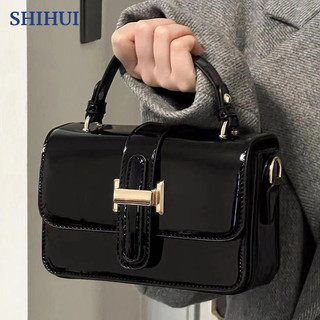SHIHUI Túi Xách Đeo Vai Hình Vuông Cỡ Nhỏ Màu Bóng Sang Trọng Thời Trang Cho Nữ