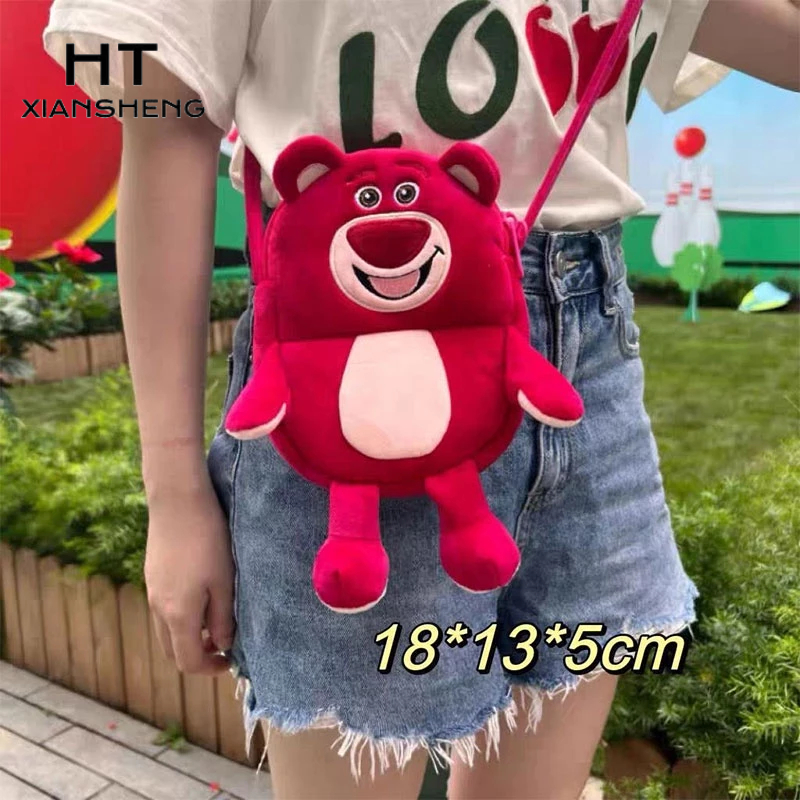 HT XIANSHENG Túi Xách Đeo Chéo Hình Gấu Bông Mềm Mại Đáng Yêu Cho Nữ