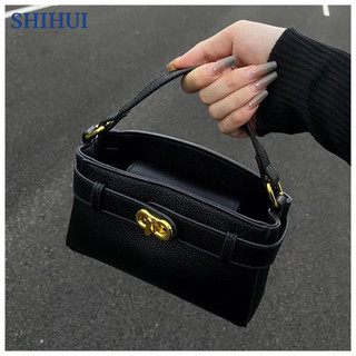 SHIHUI Túi Đeo Chéo Vai Có Khóa Kim Loại Phong Cách vintage Cao Cấp Kết Cấu Mới Dành Cho Nữ