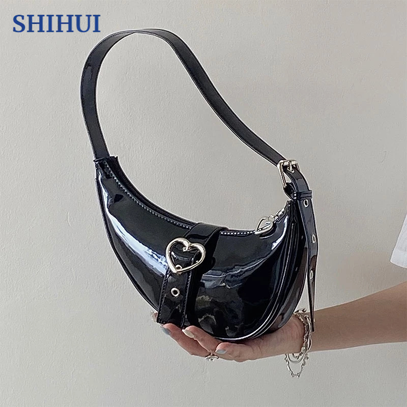 SHIHUI Túi Xách Da PU In Hình Trái Tim