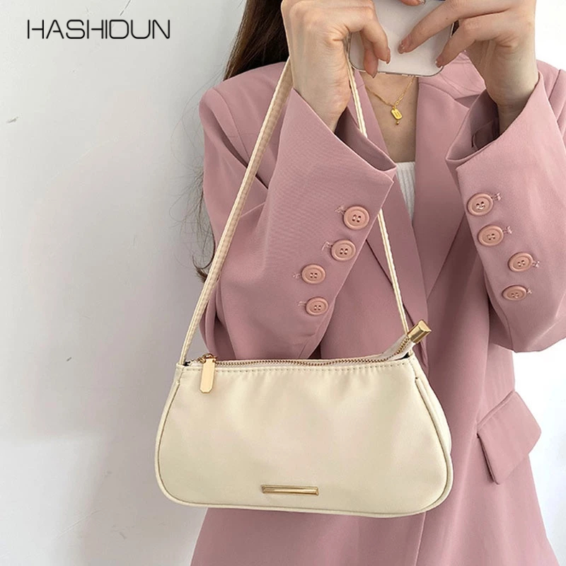 HASHIDUN Túi Đeo Vai nylon Màu Trơn Thiết Kế Đơn Giản Thời Trang Cao Cấp