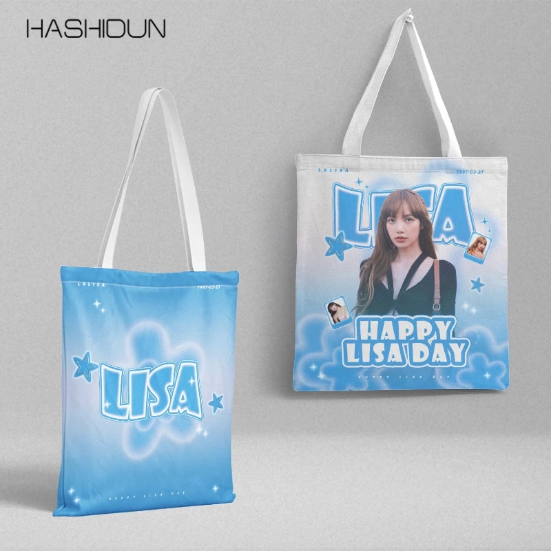 Túi xách HASHIDUN vải canvas in hình Blackpink 36x39cm