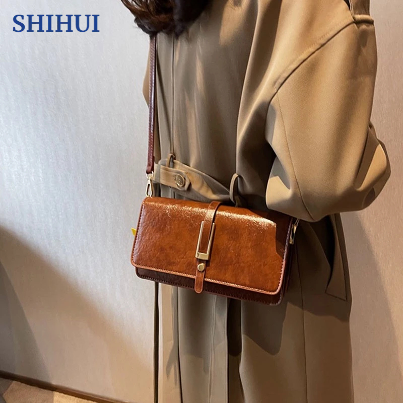 SHIHUI Túi Xách Đeo Vai Hình Vuông Cỡ Nhỏ Thời Trang Thu Đông Sang Trọng Cho Nữ