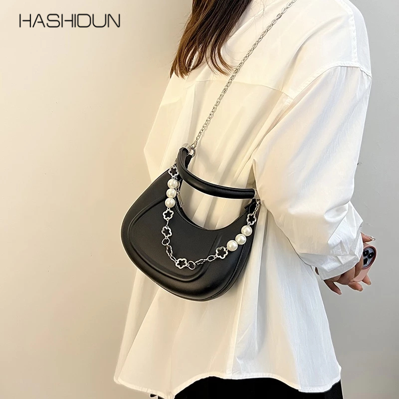 HASHIDUN Túi Xách Kẹp Nách Đính Ngọc Trai Thời Trang Xu Hướng