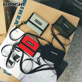 Boyashi túi đựng tiền mini họa tiết rằn ri phong cách hàn quốc dành cho nam nữ ví