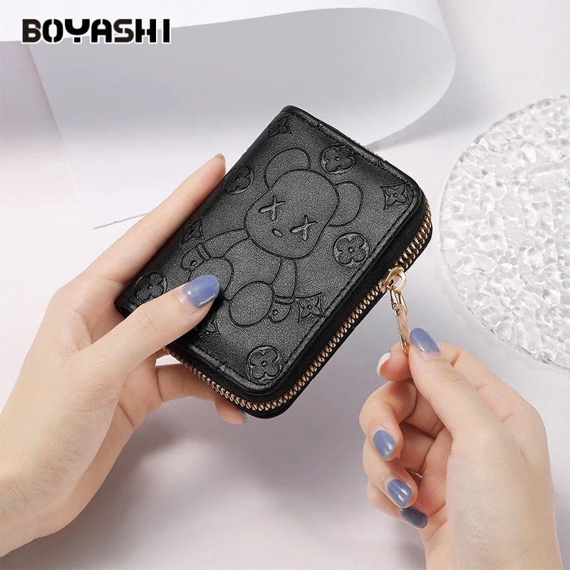 BOYASHI Túi Đựng Thẻ Polo Sức Chứa Lớn Chống Trộm Hình Gấu Sáng Tạo ins Có Thể Đựng Thẻ Tình Yêu Cho Nam Và Nữ