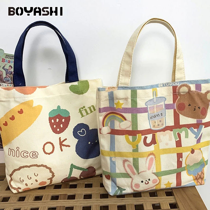 BOYASHI Túi vải Họa Tiết Hoạt Hình Phong Cách Nhật Bản