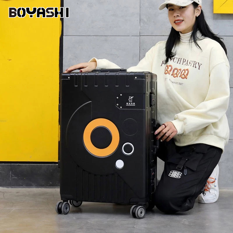 BOYASHI Túi Đựng Hành Lí Du Lịch Có Bánh Xe Đẩy Kích Thước 20 "Bằng Nhôm Ốp