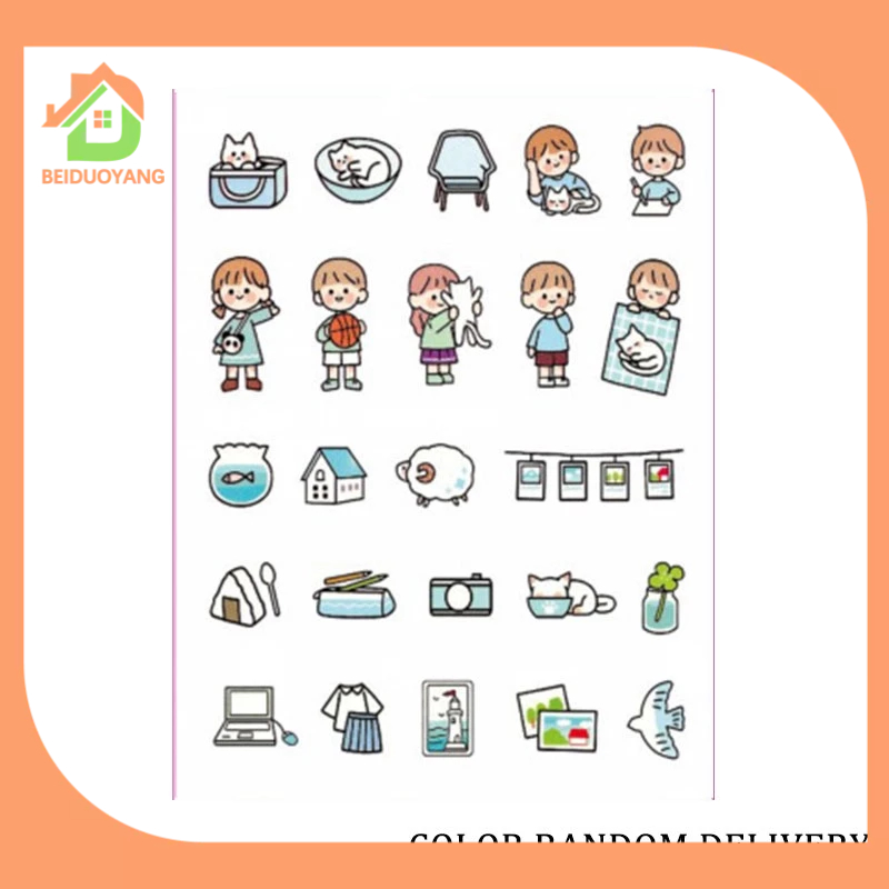 BEIDUOYANG Sticker Emoji Dán Trang Trí Dễ Thương