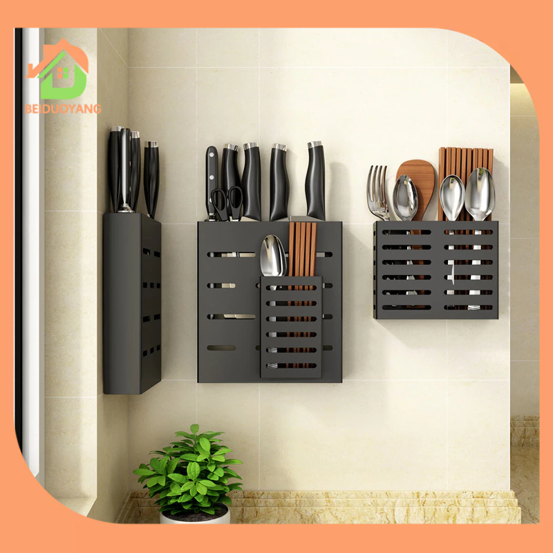 BEIDUOYANG Giá Để Đũa Gắn Tường Bằng Thép Không Gỉ