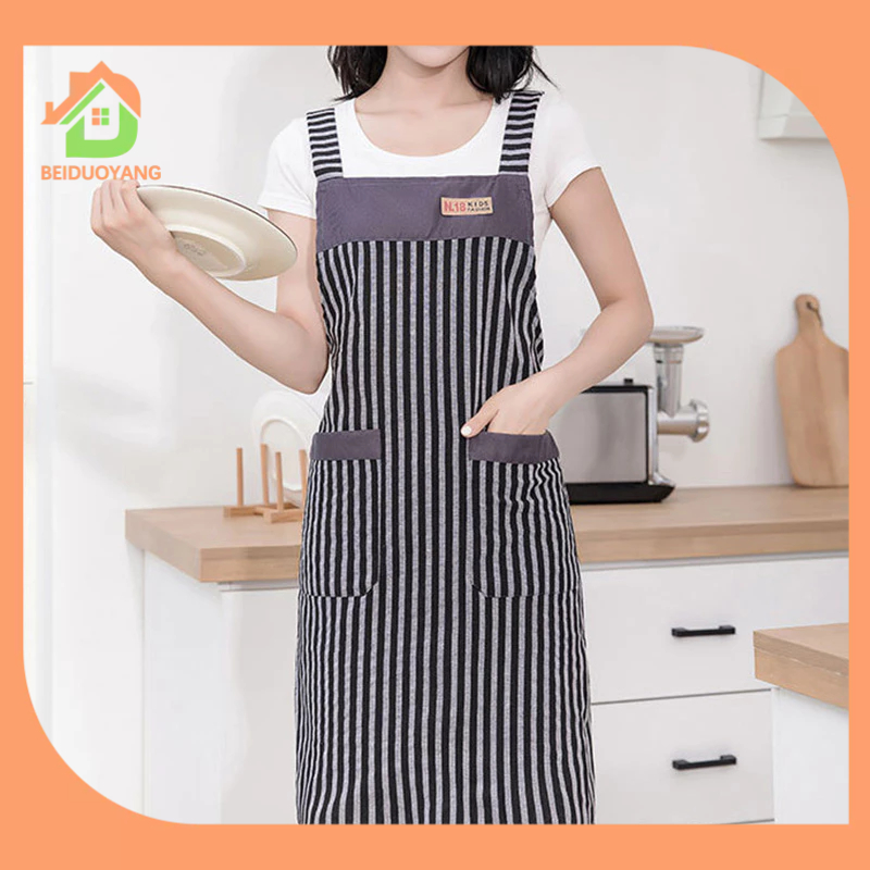 BEIDUOYANG Tạp Dề cotton Có Dây Đeo Vai Đơn Giản Thời Trang Cho Nhà Bếp