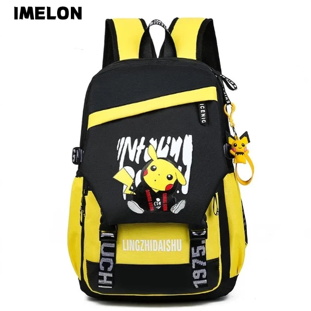IMELON Ba Lô Du Lịch / Đựng Máy Tính In Hình pikachu Phong Cách Cho Nam