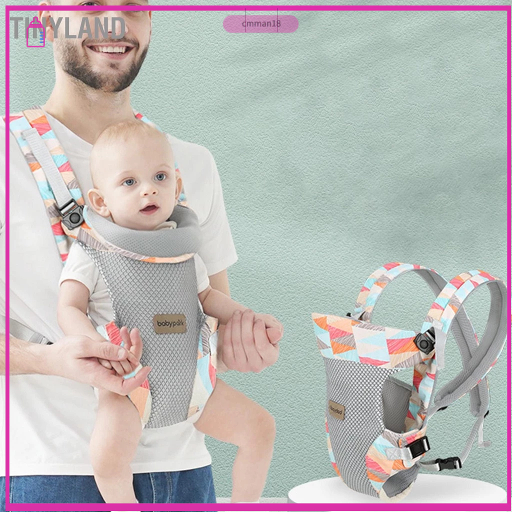TinyLand Xe địu em bé Thoáng khí Mặt trước phía sau Hỗ trợ đầu Có thể điều chỉnh Túi bọc trẻ sơ sinh di động mới cmman