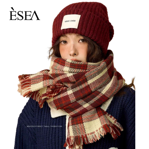 Esea Khăn Choàng Cổ cashmere Phong Cách harajuku Nhật Bản Thời Trang Thu Đông Mới Cho Cả Nam Và Nữ