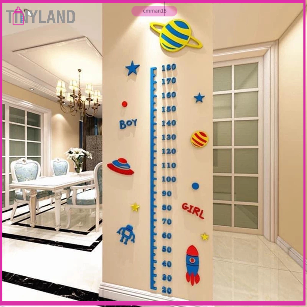 TinyLand Biểu Đồ Tăng Trưởng Trẻ Em Thước Đo Chiều Cao Thước Treo Tường Acrylic Trang Trí Nhà Cửa Cho Trẻ Em cmman
