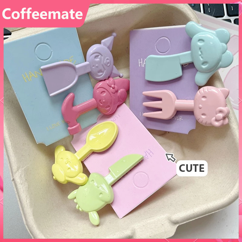 ⚡Kẹp Tóc Hình Nĩa Ăn Trái Cây Sanrio Kuromi Dễ Thương