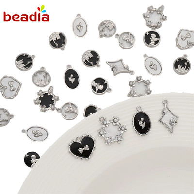 Beadia 1 Mặt Dây Chuyền Hình Hoa Hồng / Bướm / Mặt Trăng Bằng Hợp Kim diy