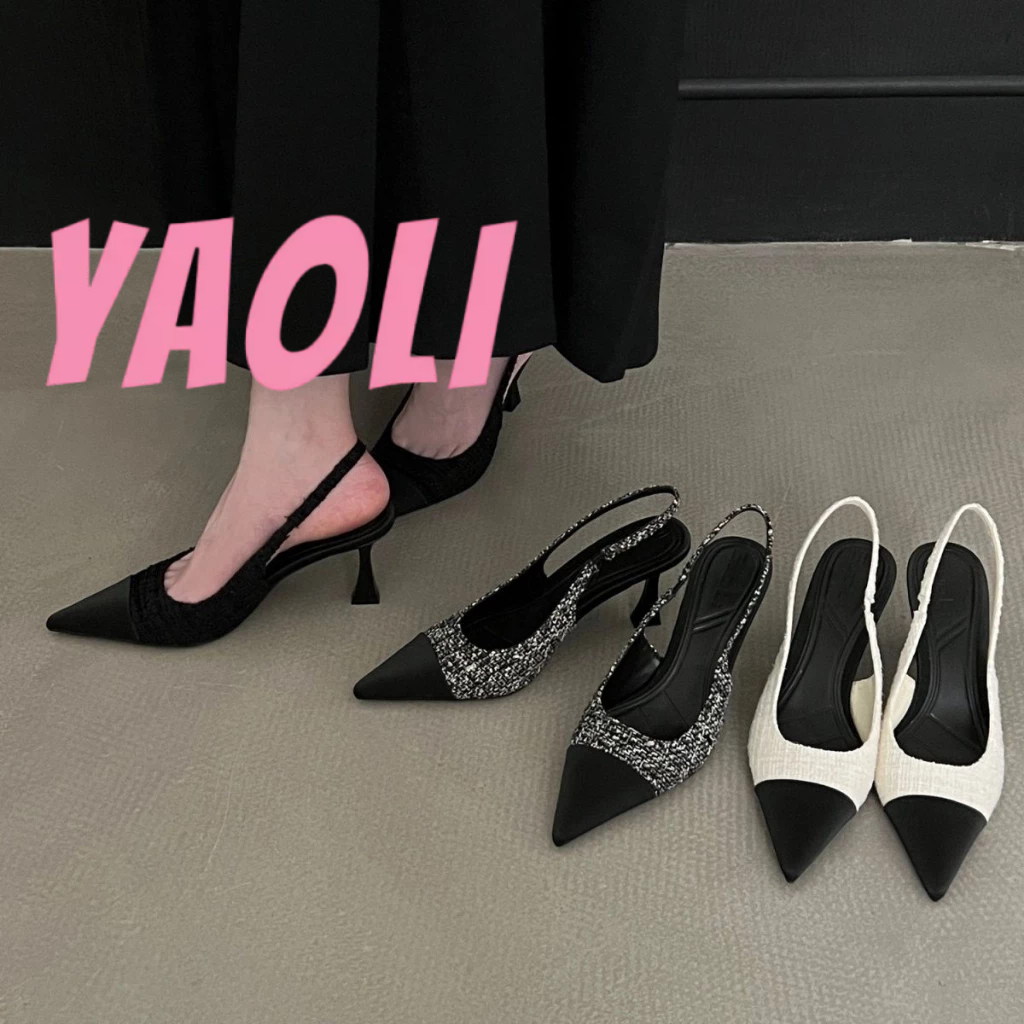YAOLI  Giày Cao Gót Mũi Nhọn Thiết Kế Mới Thời Trang Theo Phong Cách Pháp Cho Nữ