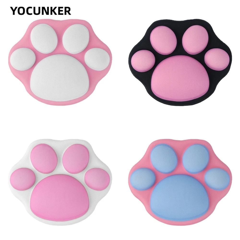 YOCUNKER Đệm Lót Chuột Bằng silica gel Chống Trượt Hình Bàn Chân Mèo Giảm Đau Thoải Mái Phù Hợp Cho Máy Tính Xách Tay / Văn Phòng