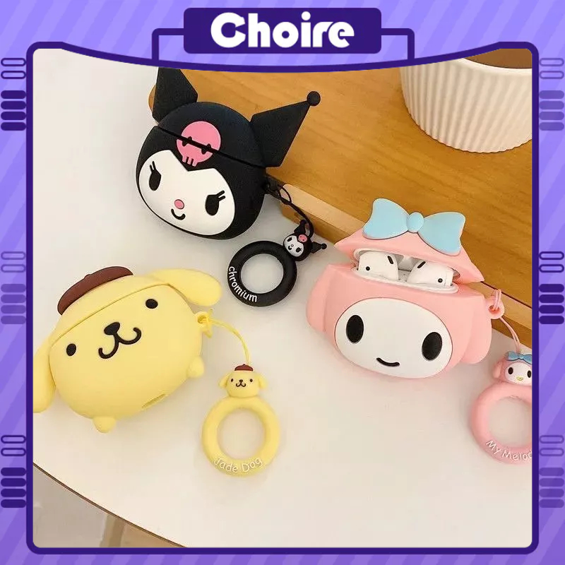 Bảo vệ tai nghe Hộp đựng tai nghe Bluetooth 3D bằng silicon hoạt hình airpods 3/2/1/Pro-CH