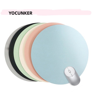 YOCUNKER Tấm Lót Chuột Máy Tính Hình Tròn Bằng Da pu Màu macaron Mềm Mại Chống Trượt Thích Hợp Cho Văn Phòng / Máy Tính Xách Tay