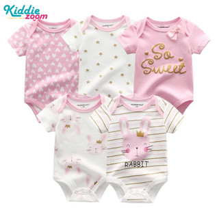 5 chiếc bộ jumpsuit sơ sinh cho bé bodysuit mùa hè ngắn tay thời trang bông baby jumpsuit set 0-12 tháng