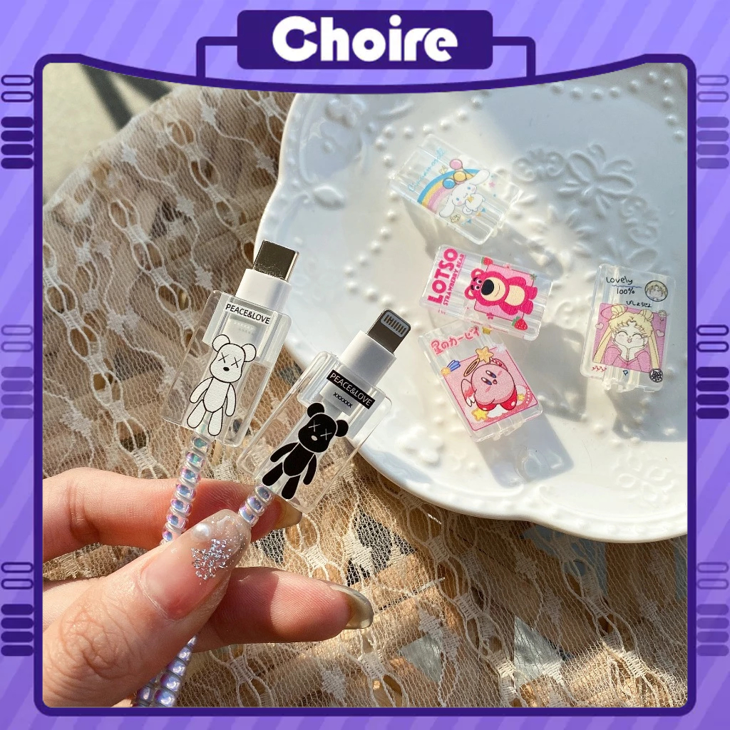 Phụ Kiện Bảo Vệ Đầu Dây Cáp Sạc USB Chống Gãy Hình Hoạt Hình Dễ Thương-CH