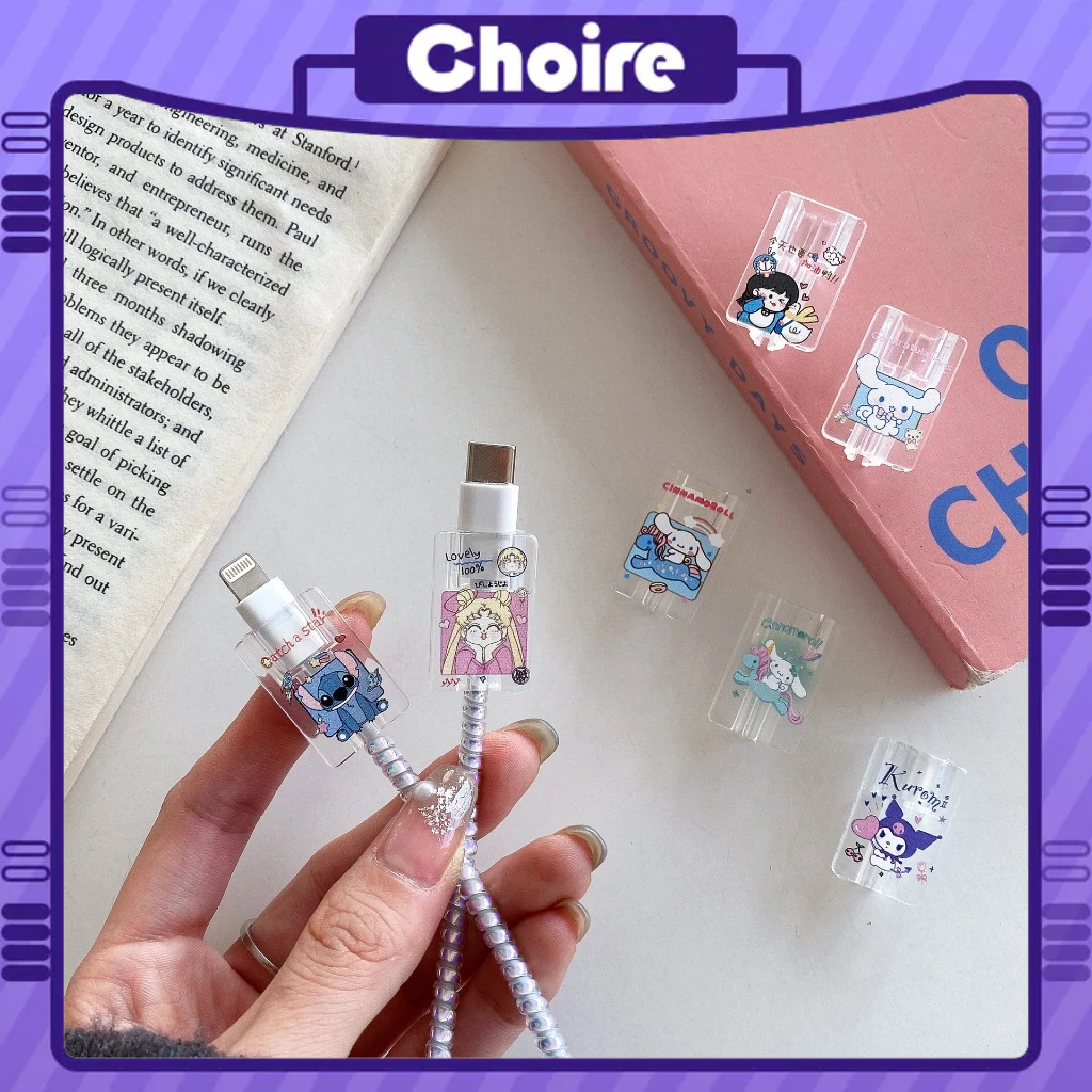 Phụ Kiện Bảo Vệ Đầu Dây Cáp Sạc USB Chống Gãy Hình Hoạt Hình Dễ Thương-CH