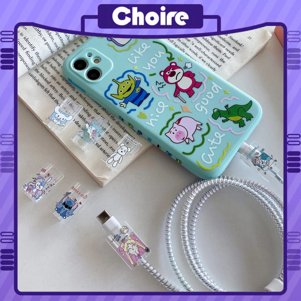 Phụ Kiện Bảo Vệ Đầu Dây Cáp Sạc USB Chống Gãy Hình Hoạt Hình Dễ Thương-CH