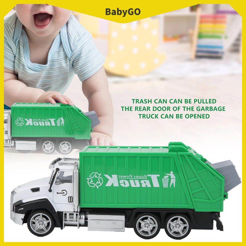 ● BabyGo Tỉ Lệ 1:42 Xe Ô Tô Mô Hình Mỹ Vệ Sinh Rác Hợp Kim Kéo Lại Đồ Chơi Trẻ Em Quà Tặng