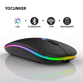 YOCUNKER Chuột Không Dây bluetooth 2.4g Hai Chế Độ Phát Quang Siêu Mỏng Phù Hợp Cho Văn Phòng / Máy Tính Xách Tay / Đi Du Lịch