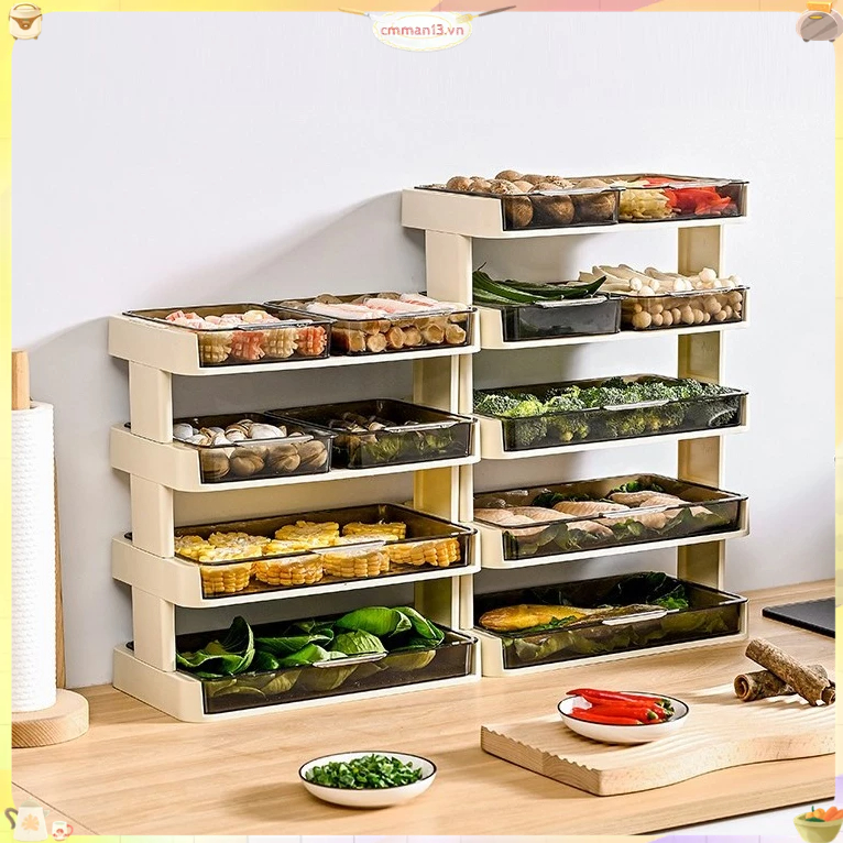 Best cook Nhà Bếp Để Bàn Tổ Chức Nhựa Có Thể Tháo Rời Đa Năng Kệ Đựng Đồ Ăn Cho Phòng Ngủ Tắm Màu Trắng Kem cmman13.vn
