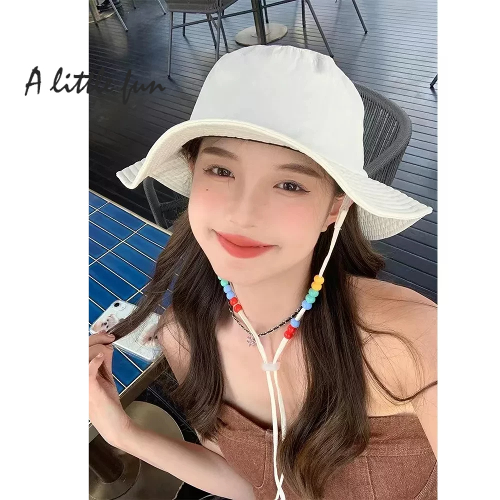 Mũ Tai Bèo Chống Nắng Chống Gió Đính Hạt Nhiều Màu Sắc Thời Trang Mùa Hè Cho Nữ