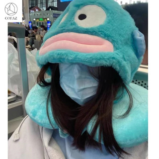 COFAZ Dễ Thương Gối Kê Cổ Hình Chữ u Có Mũ Trùm Đầu Hình Cá / Quái Vật Xấu Xí,Gối cổ du lịch hình chữ U với mũ trùm PP cotton