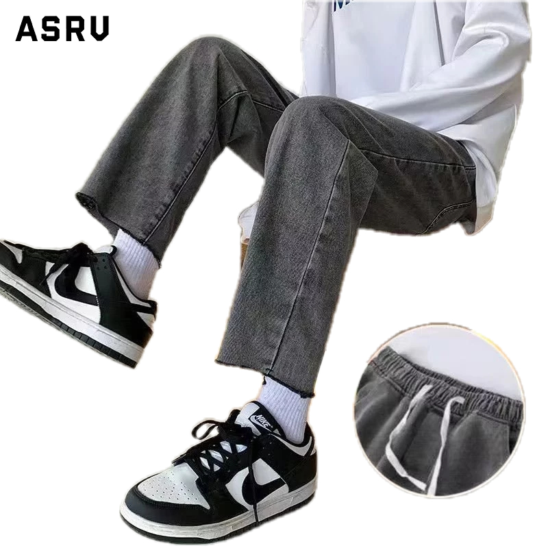 Asrv Quần denim Dáng Rộng Màu Trơn Thời Trang Xuân Thu Mới Cho Nam