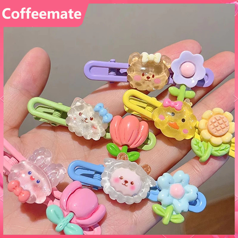 ⚡Kẹp Tóc Mái Hình Hoa Nhiều Màu Sắc Dễ Thương Cho Nữ