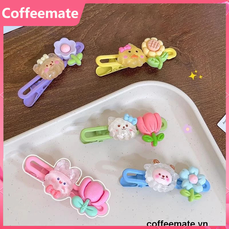 ⚡Kẹp Tóc Mái Hình Hoa Nhiều Màu Sắc Dễ Thương Cho Nữ