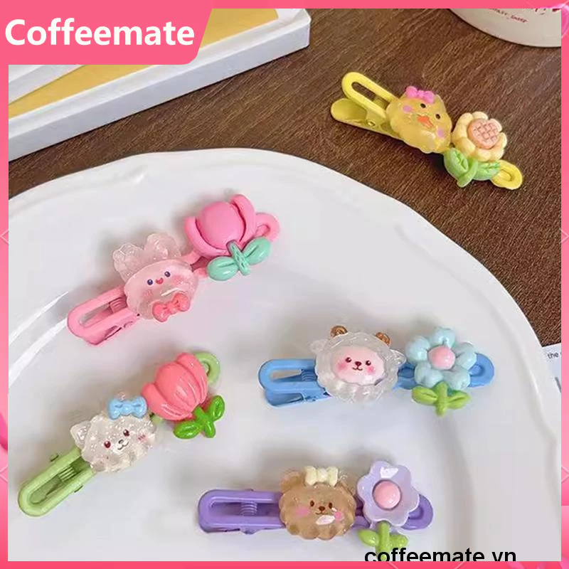 ⚡Kẹp Tóc Mái Hình Hoa Nhiều Màu Sắc Dễ Thương Cho Nữ