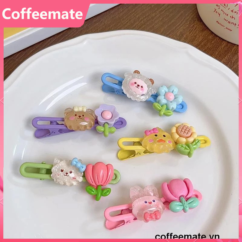 ⚡Kẹp Tóc Mái Hình Hoa Nhiều Màu Sắc Dễ Thương Cho Nữ